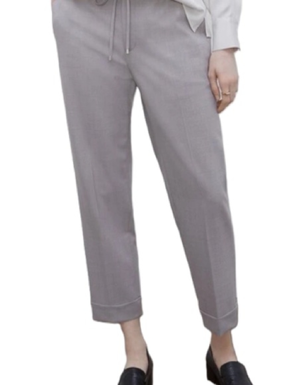 Club Monaco Women's Light Gray Cropped Dress Trousers